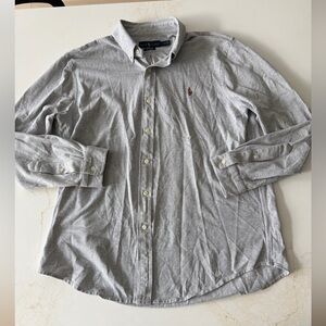 Polo Ralph Lauren grey knit oxford shirt
